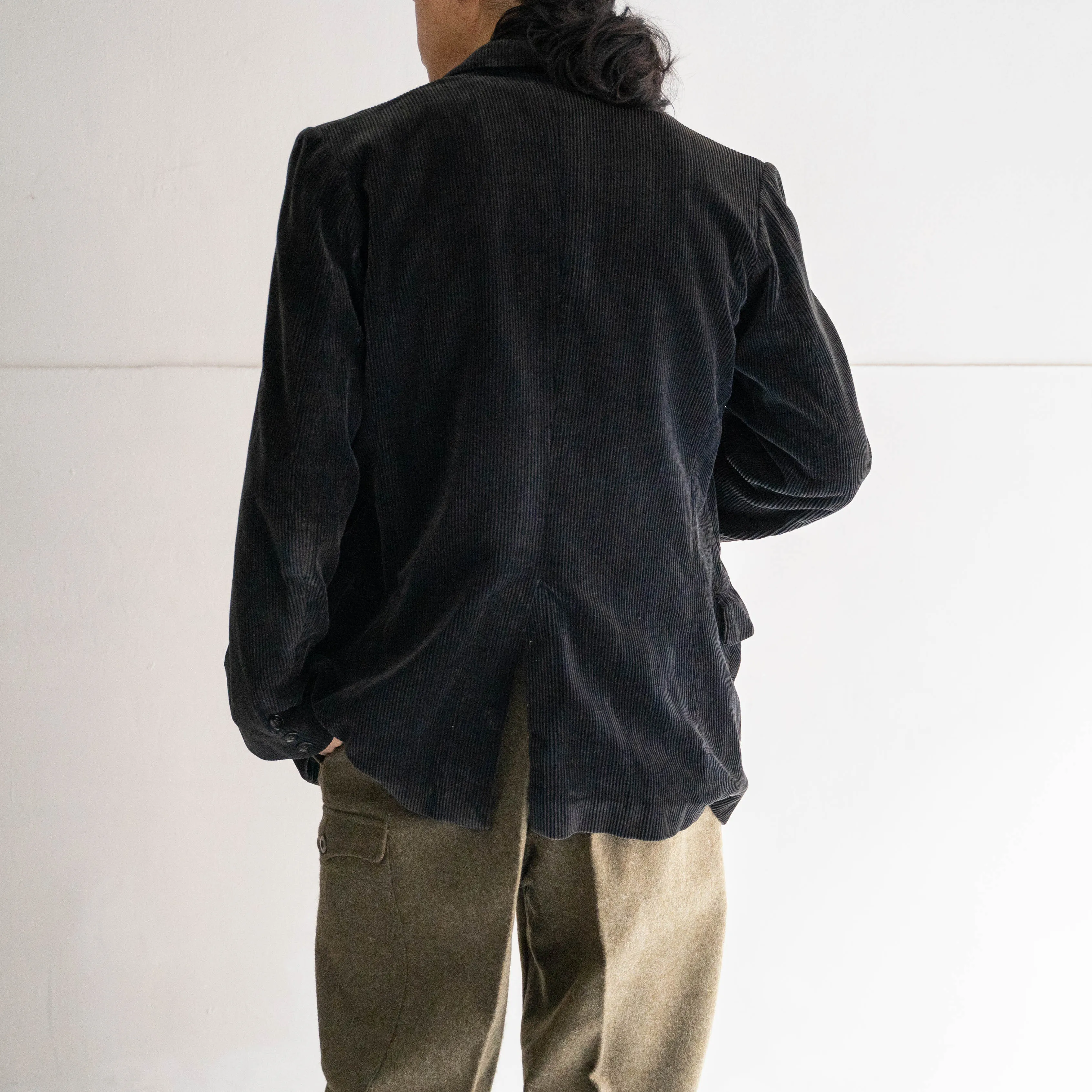 1950-60s France black corduroy tailored jacket 'mint condition'