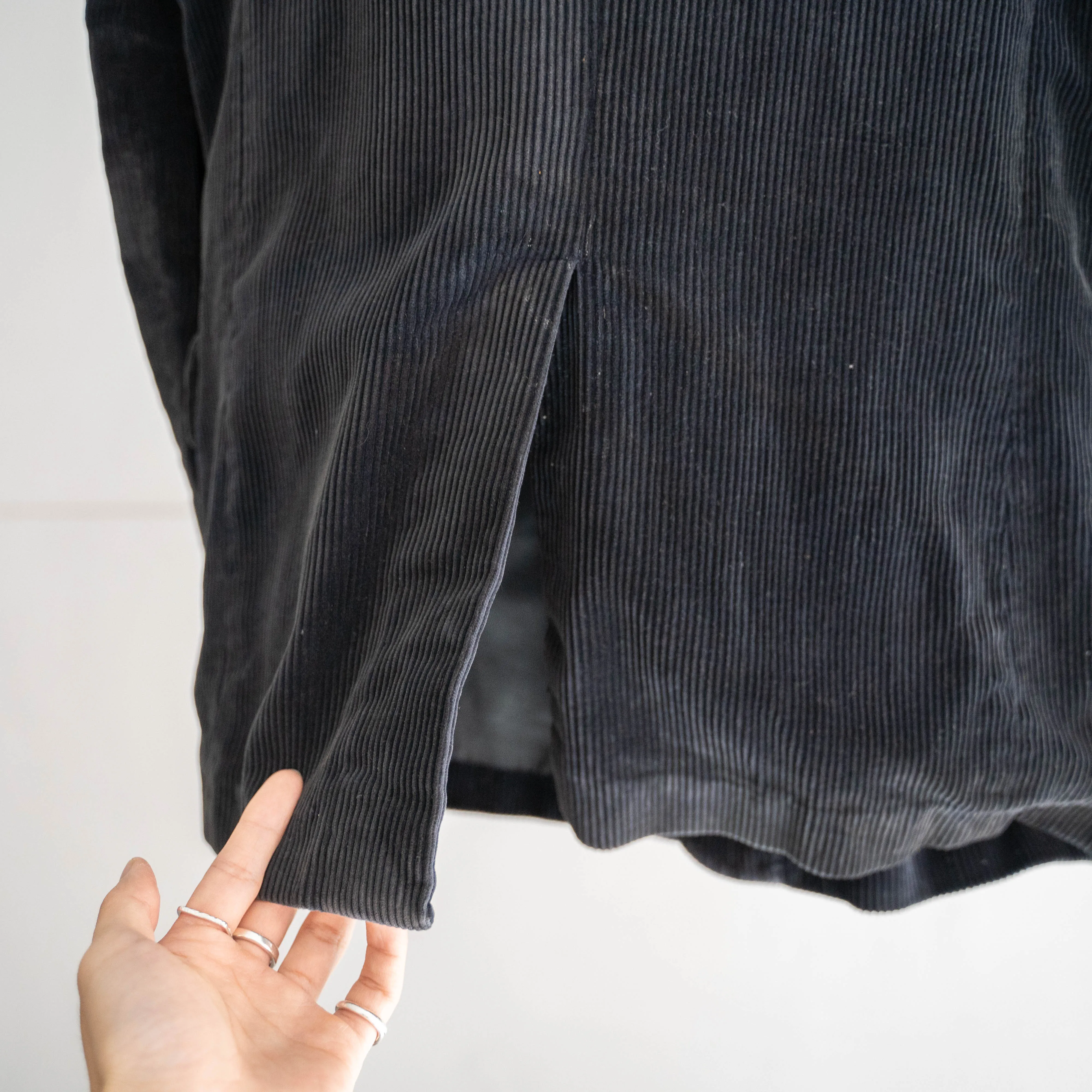 1950-60s France black corduroy tailored jacket 'mint condition'
