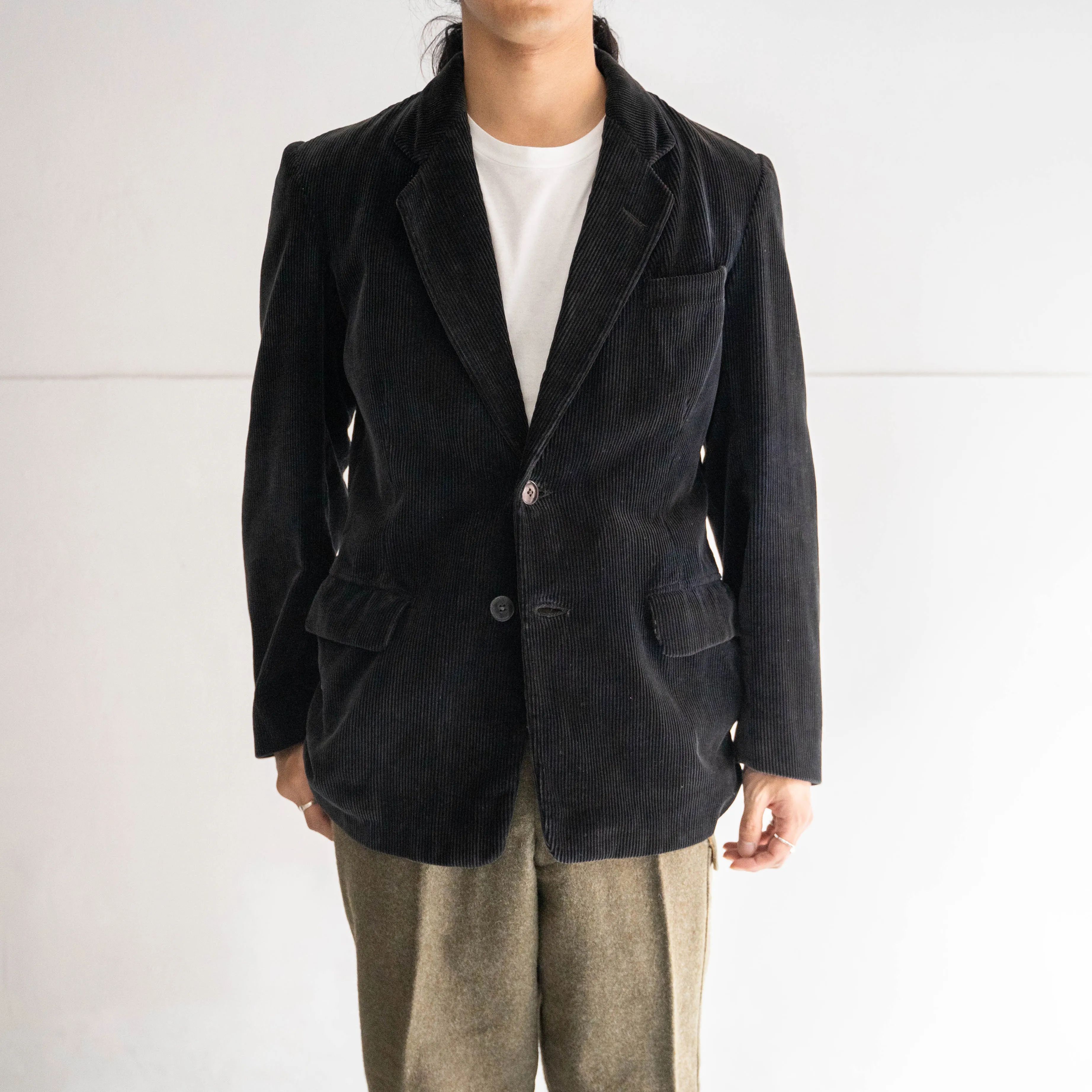 1950-60s France black corduroy tailored jacket 'mint condition'