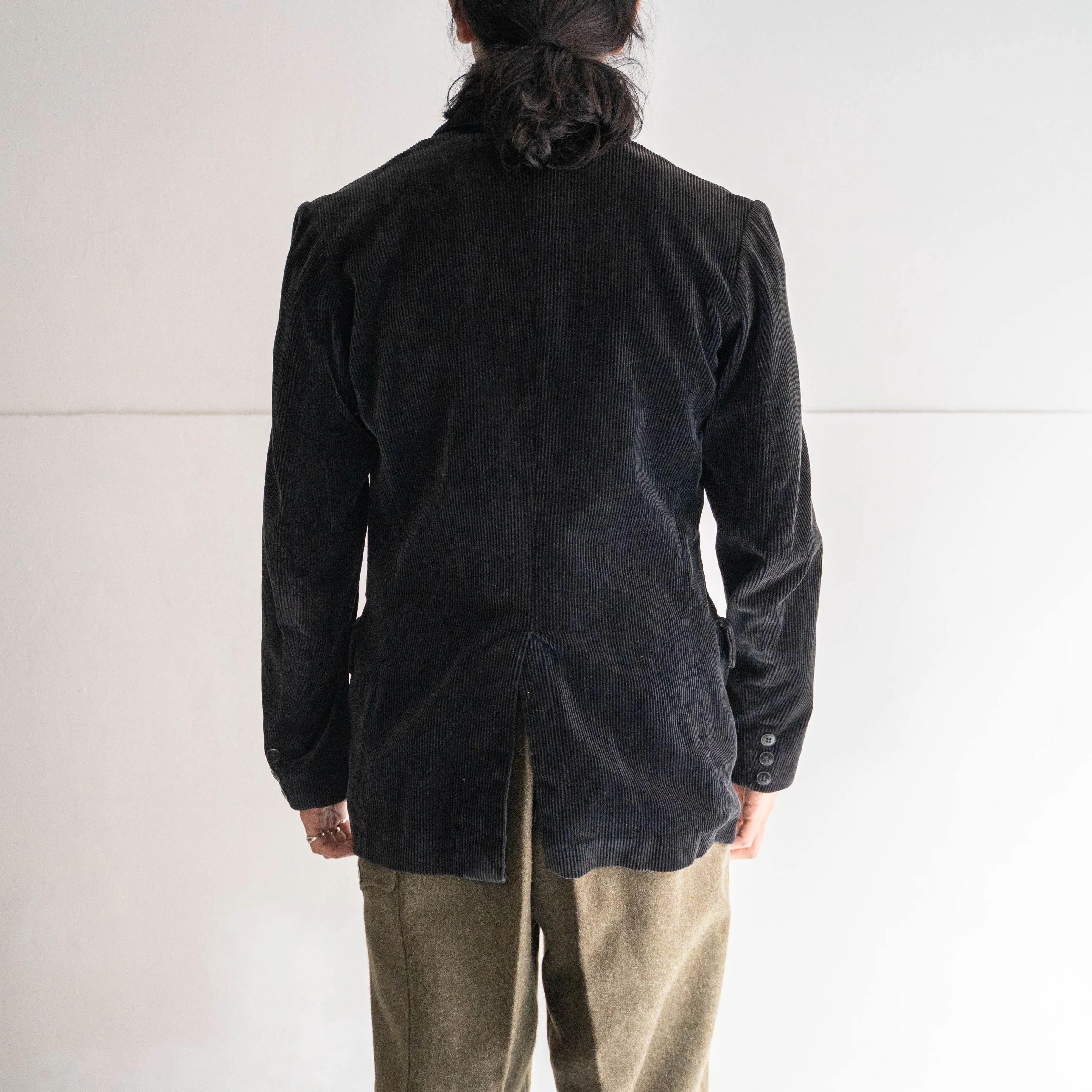 1950-60s France black corduroy tailored jacket 'mint condition'