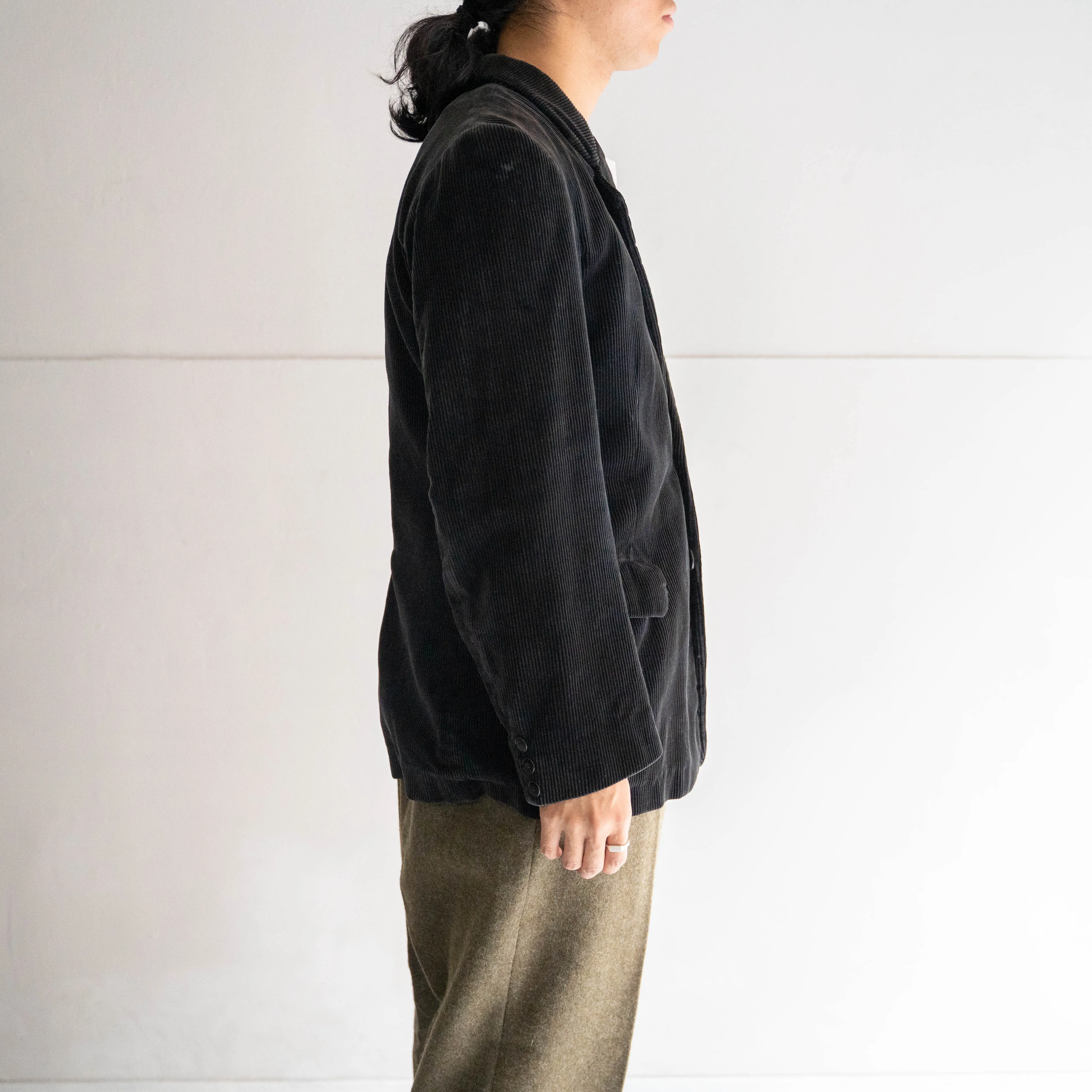 1950-60s France black corduroy tailored jacket 'mint condition'