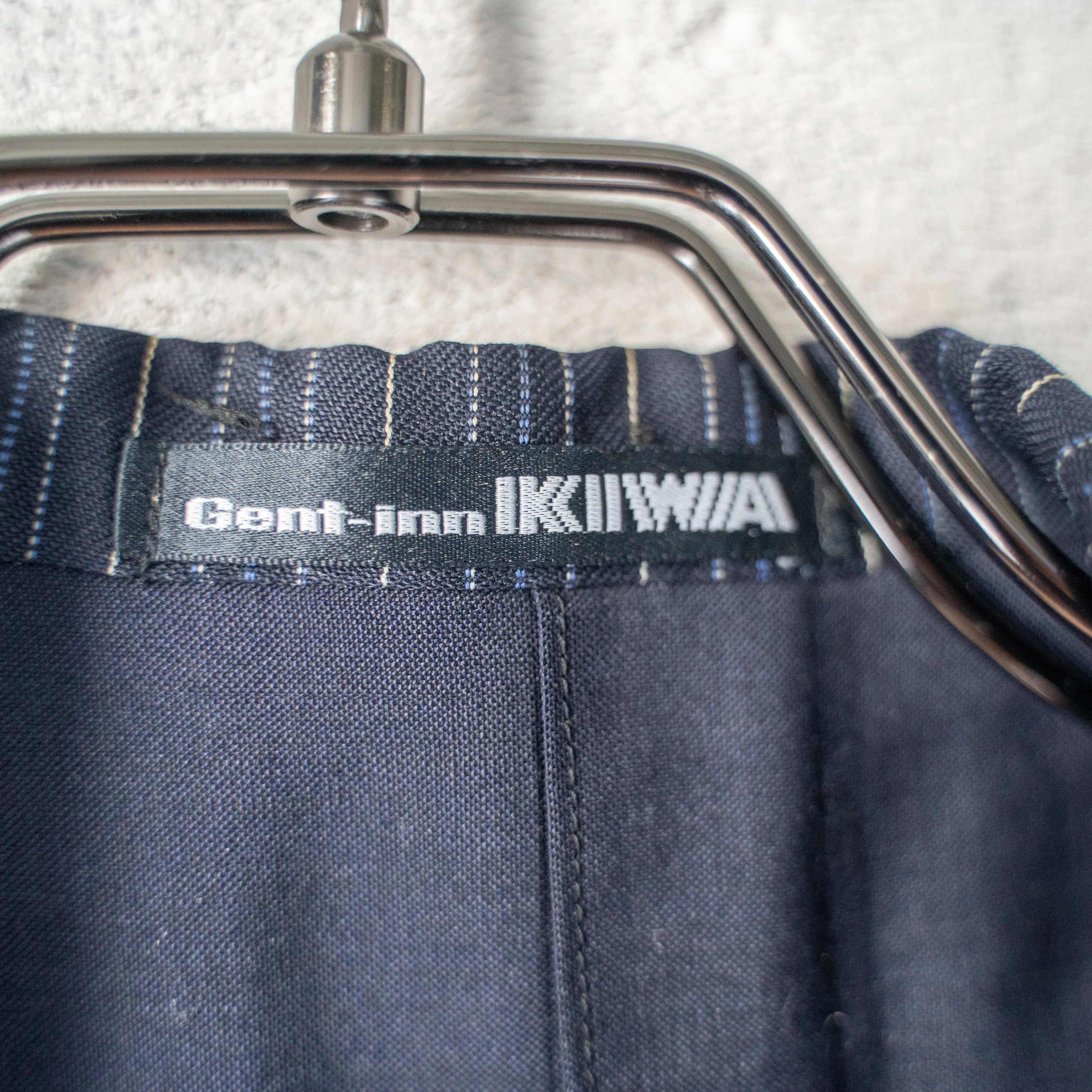 1970-80s Japan vintage dark navy × blue × white stripe jacket