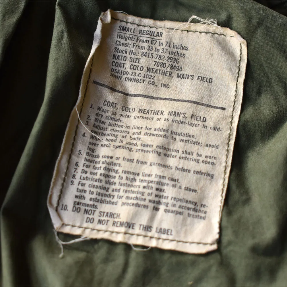 ’73 U.S.ARMY M-65 フィールドジャケット S-Rサイズ 240119