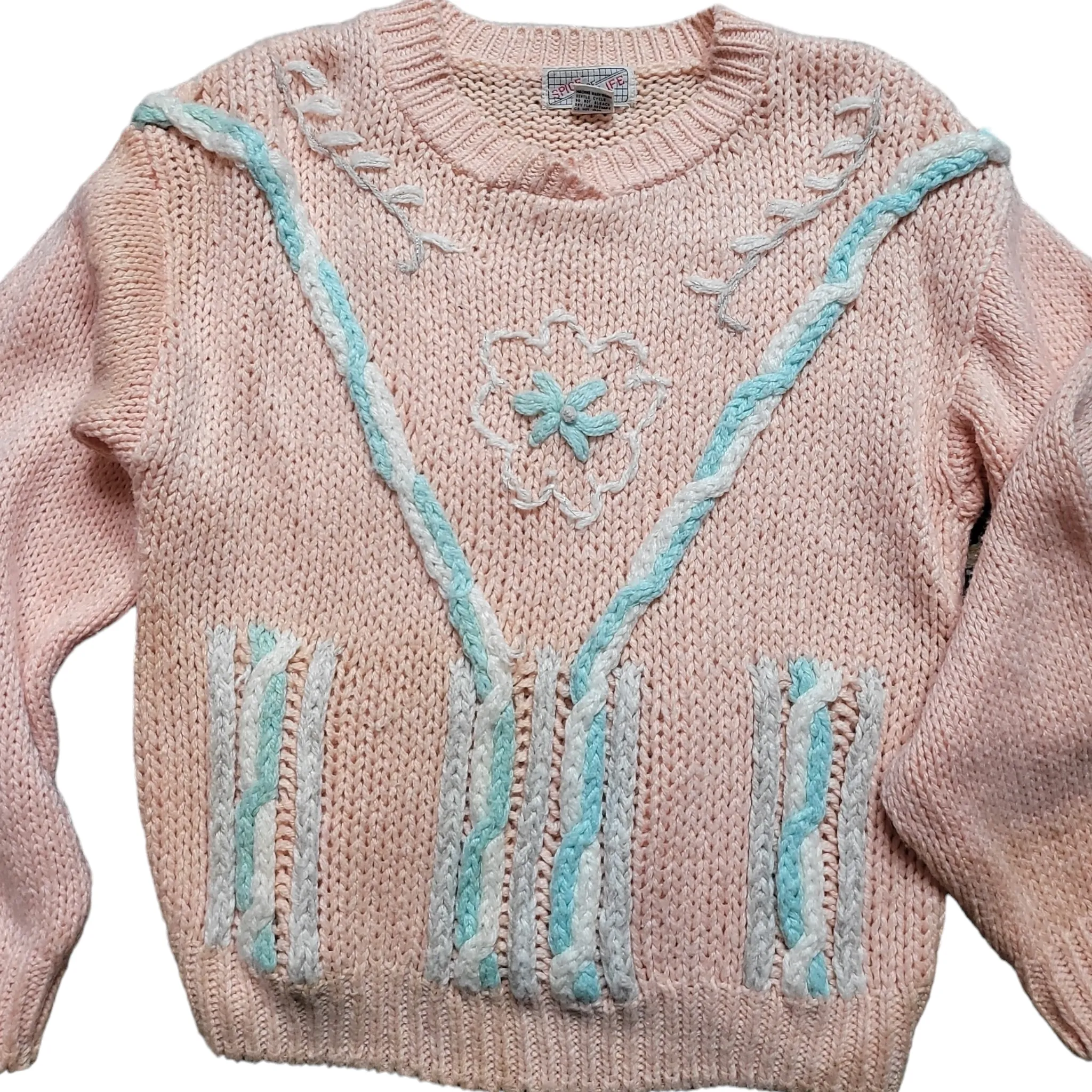 80s Womens Vintage Sweater Spice of Life Sweater Size M