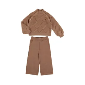 ABEL & LULA - Long Knit Trouser Set - Cinammon