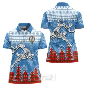 Adair Clan Christmas Women's Polo Shirt Celtic Reindeer Style