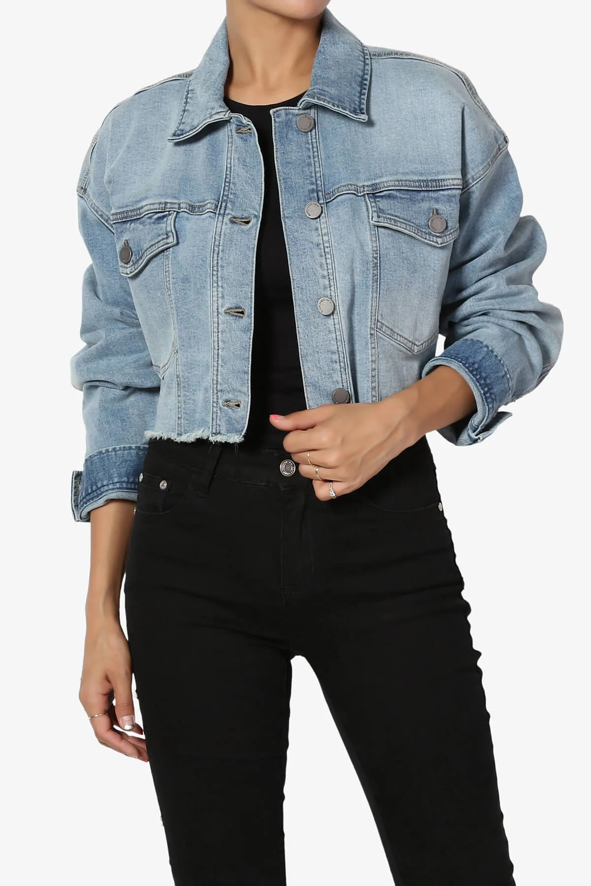 Addiy Oversized Cropped Denim Jacket