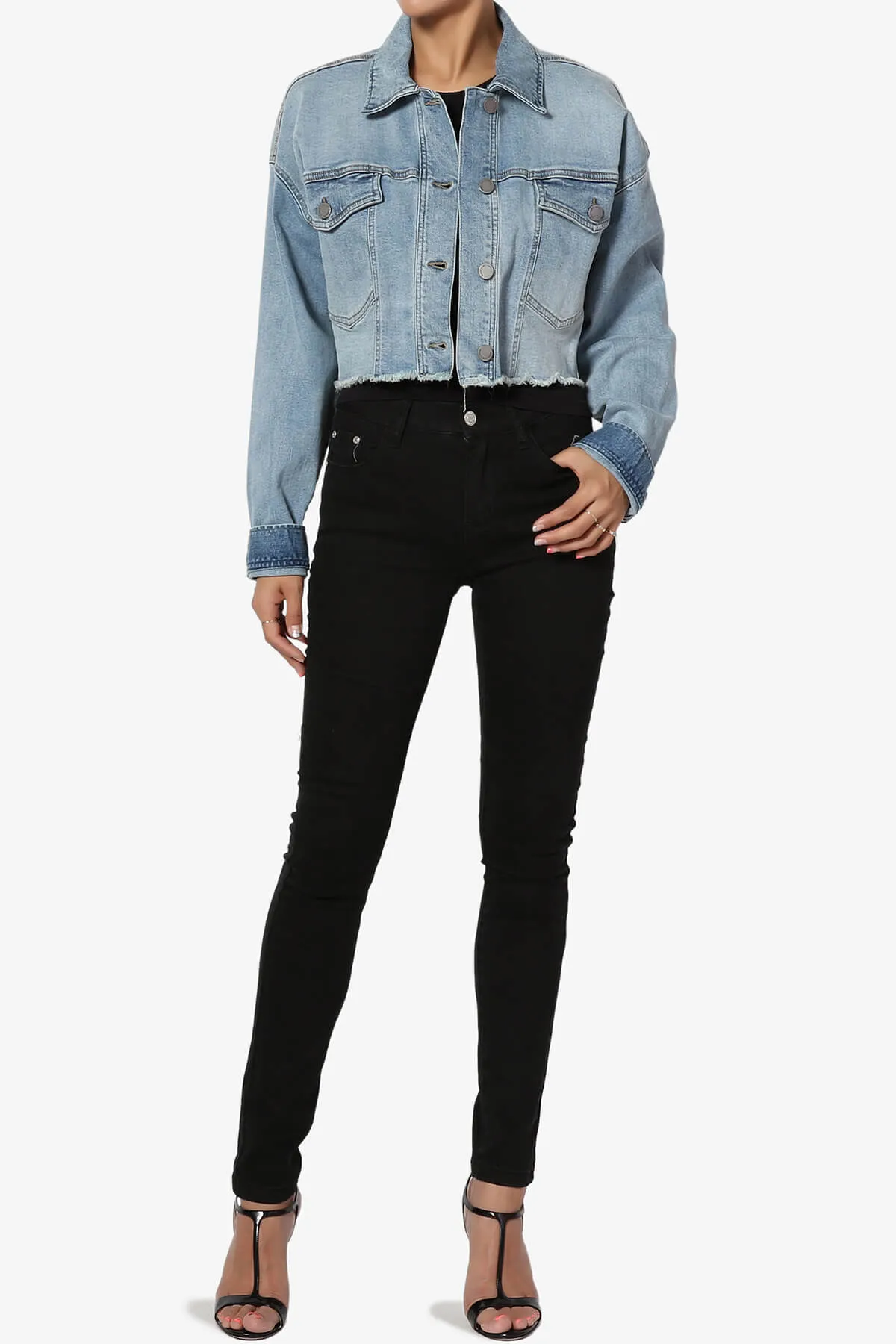 Addiy Oversized Cropped Denim Jacket