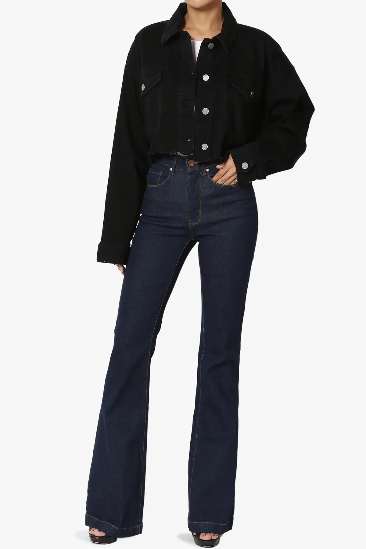 Addiy Oversized Cropped Denim Jacket