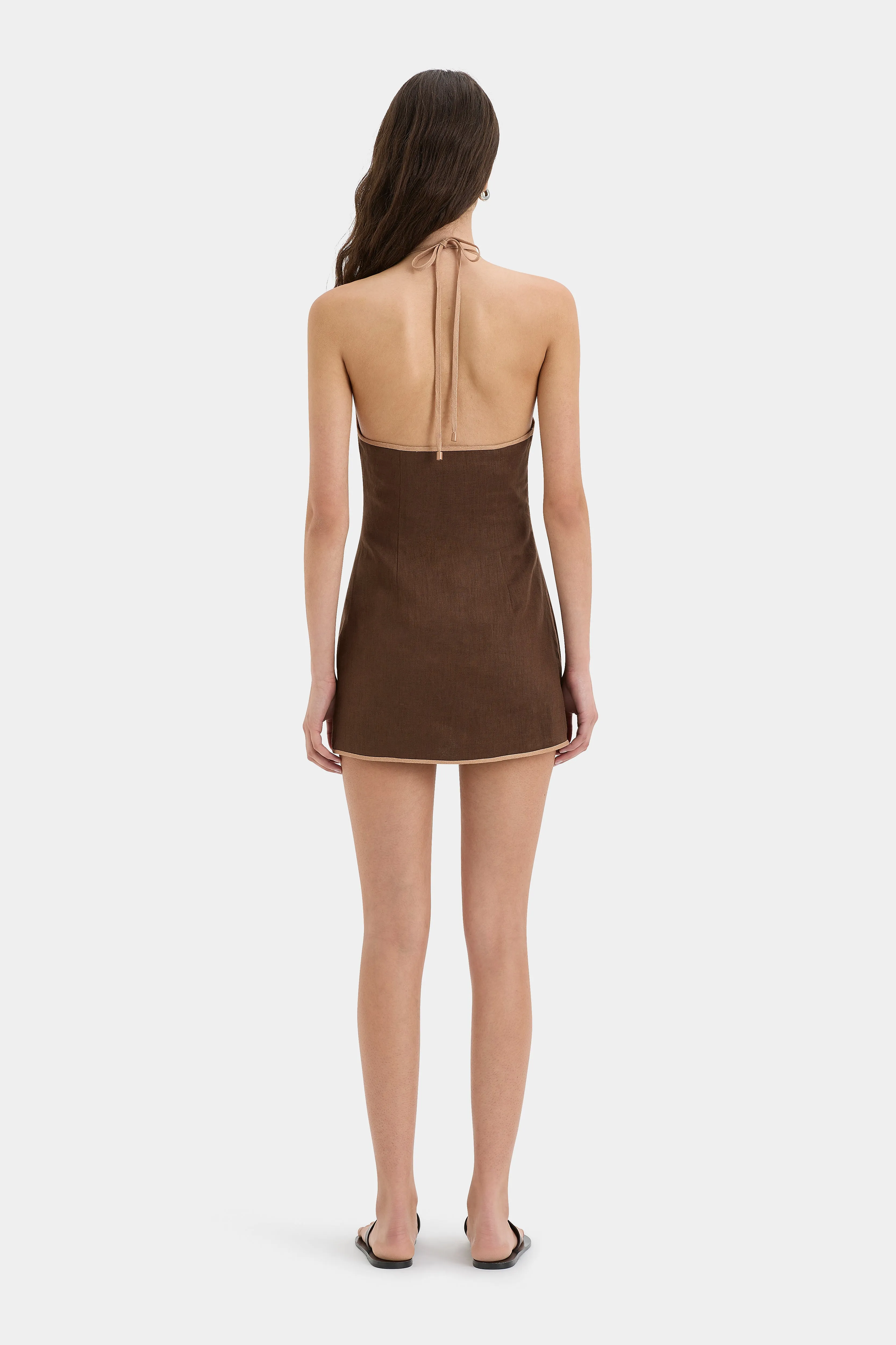 AFFOGATO TWIST MINI DRESS - CHOCOLATE