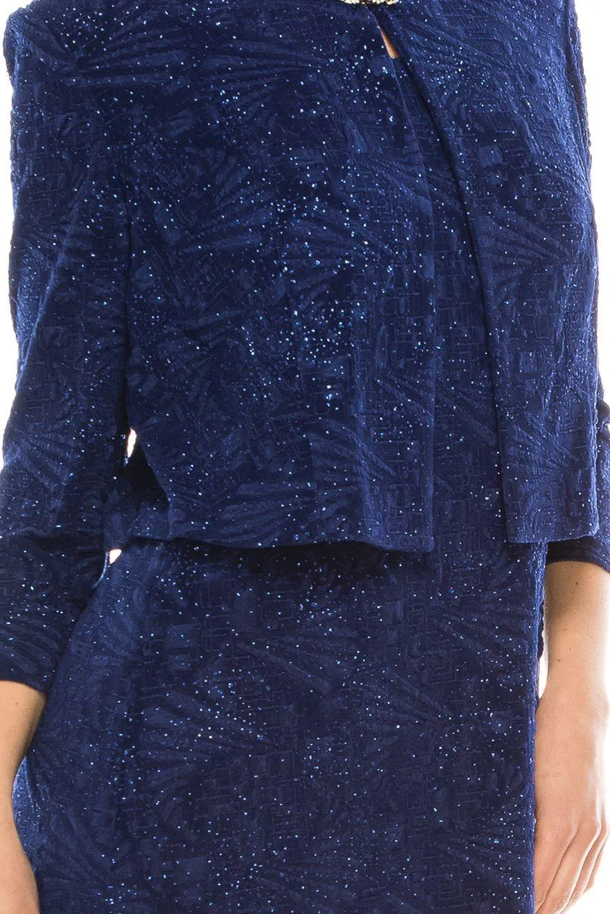 Alex Evenings 8125903 Short Metallic Jacket Dress