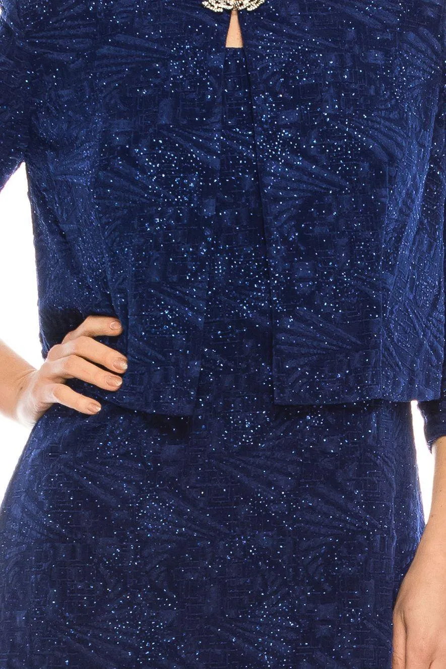 Alex Evenings 8125903 Short Metallic Jacket Dress