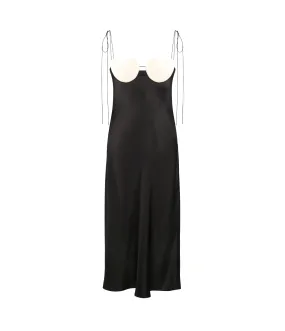 Amur Midi Dress in Black and White