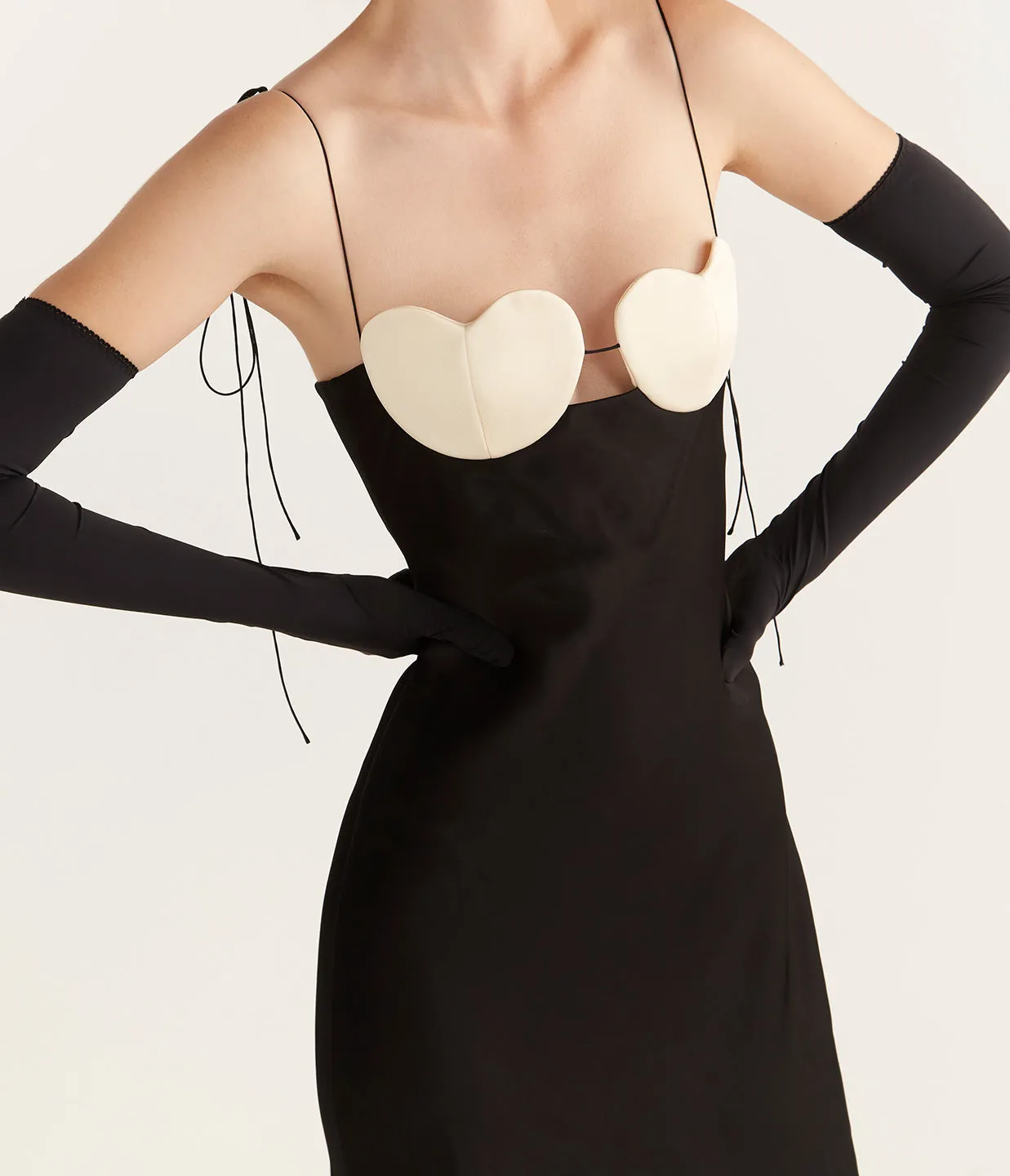 Amur Midi Dress in Black and White