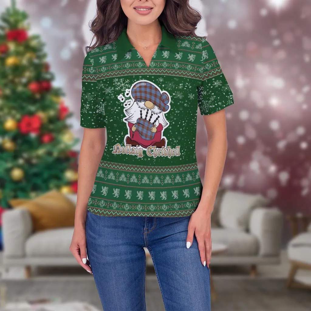 Anderson Modern Clan Christmas Family Polo Shirt with Funny Gnome Playing Bagpipes