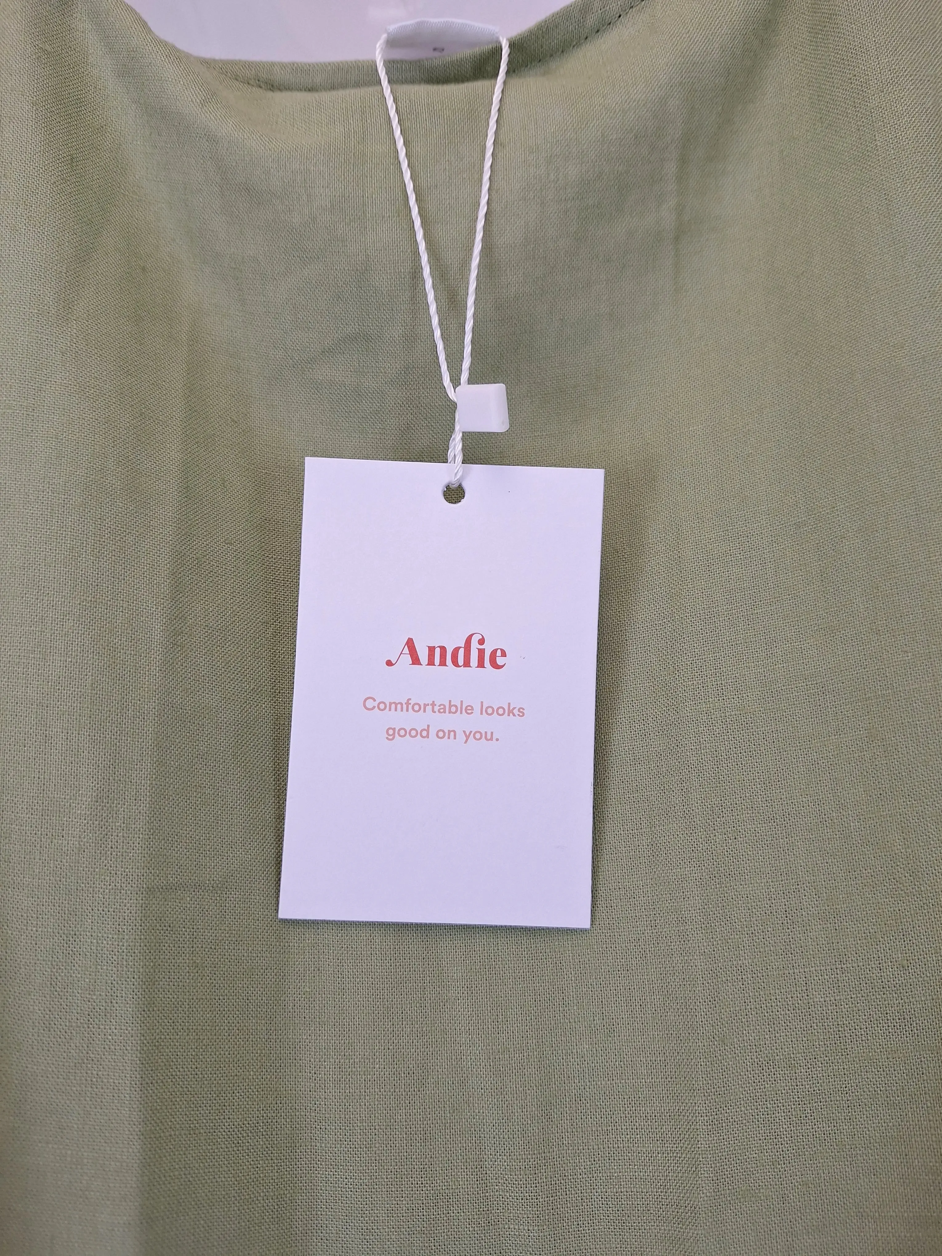 Andie Sage Linen Blend Resort Wrap Maxi Dress Size S