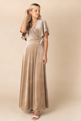 Arbor Velvet Wrap Maxi - Honey