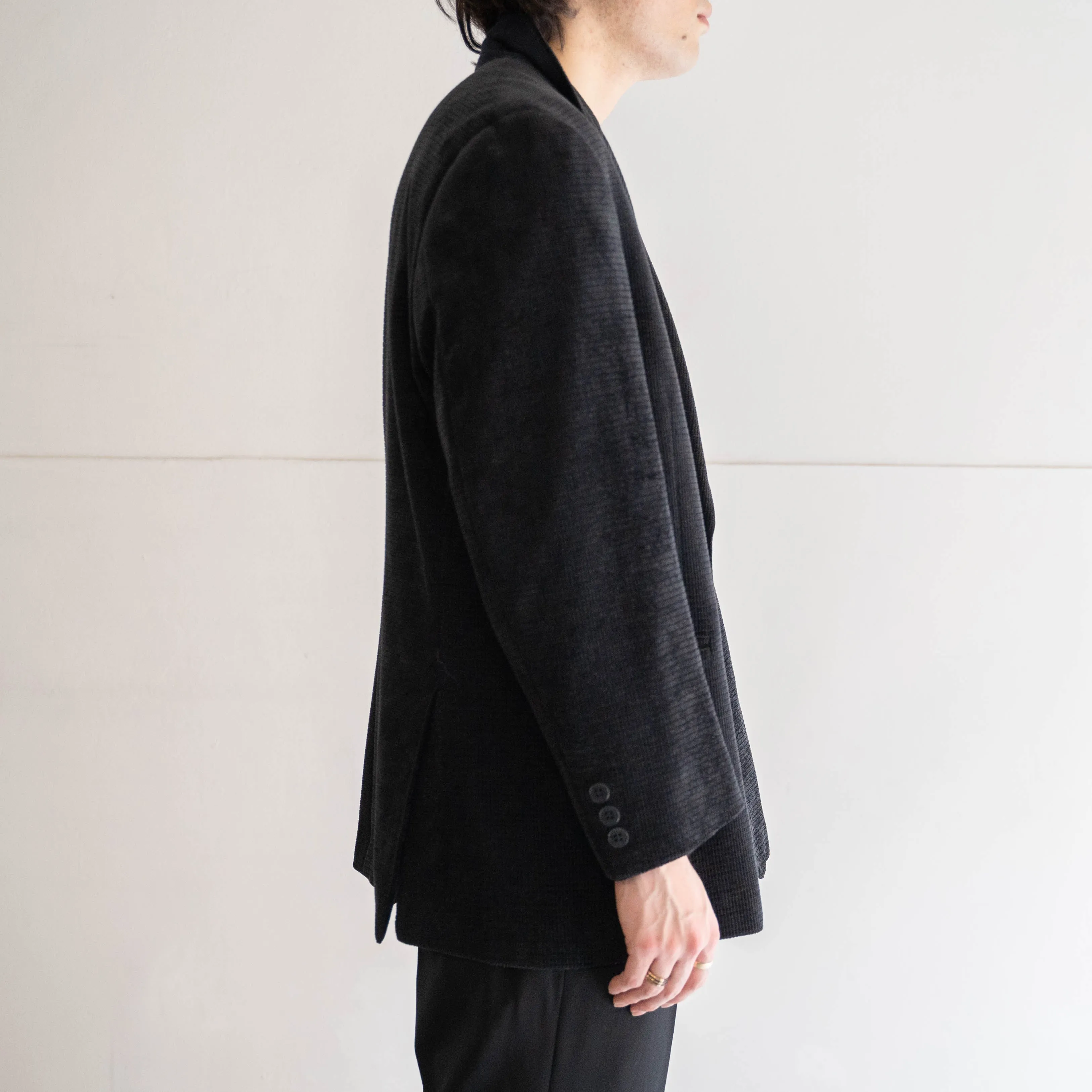 around 1990s japan vintage black waffle tailored jacket