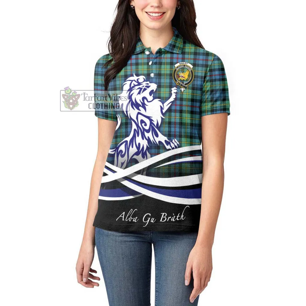 Bailey Ancient Tartan Women's Polo Shirt with Alba Gu Brath Regal Lion Emblem