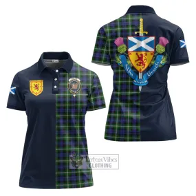 Baillie (Bailey) Tartan Women's Polo Shirt Alba with Scottish Lion Royal Arm Half Style