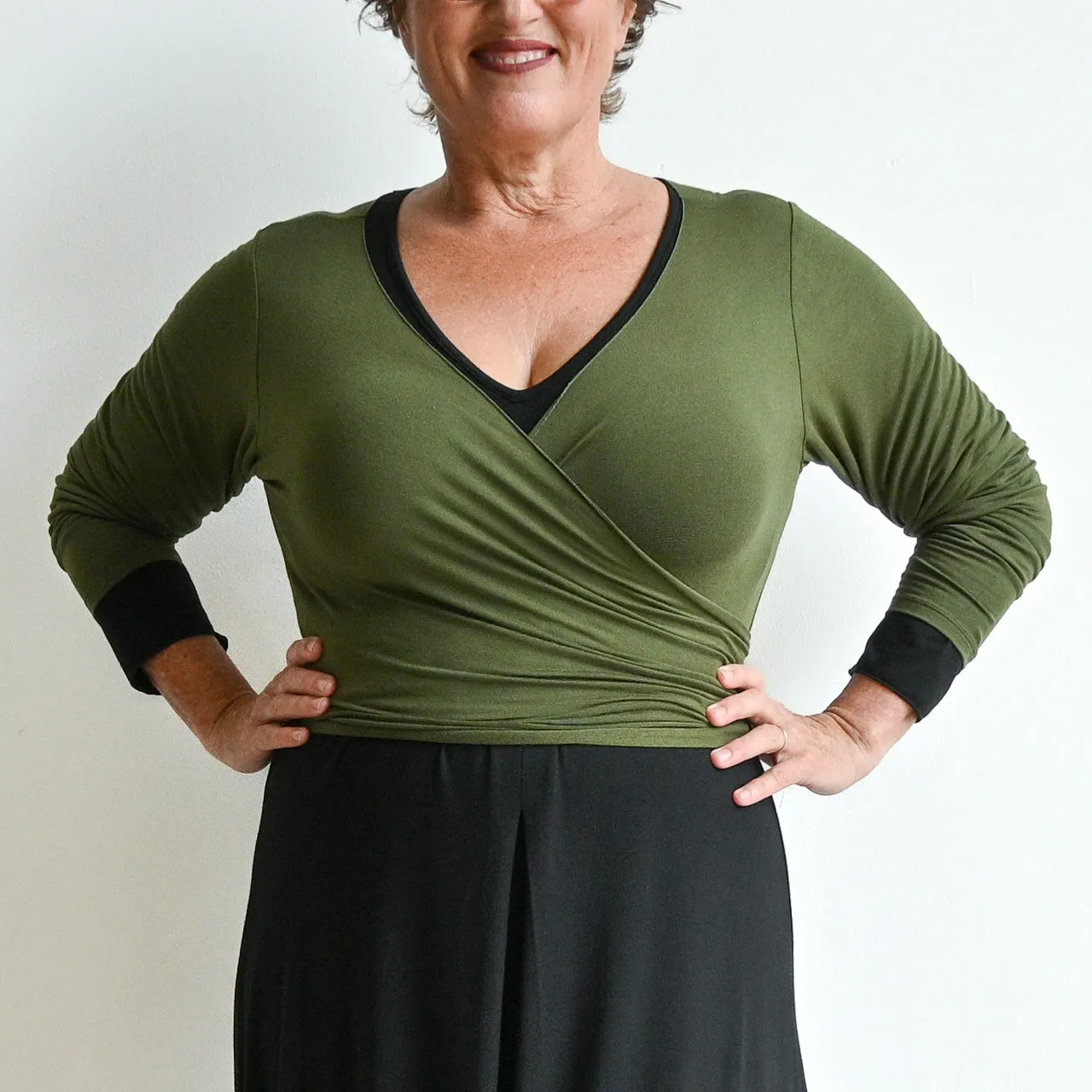 Ballet Wrap Top in Bamboo by KOBOMO