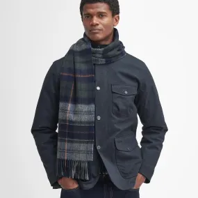 Barbour Unisex Brack Patchwork Tartan Scarf In Navy/Ginger