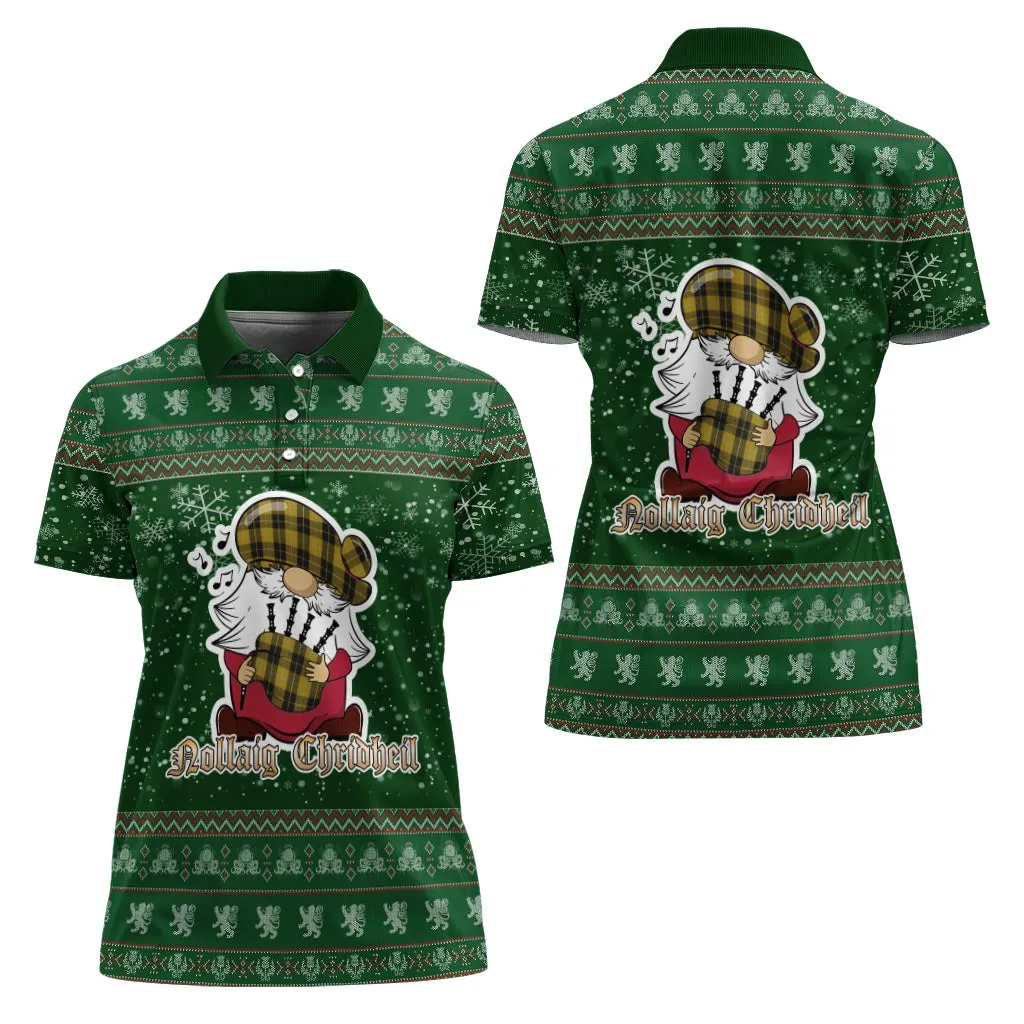 Barclay Dress Clan Christmas Family Polo Shirt with Funny Gnome Playing Bagpipes
