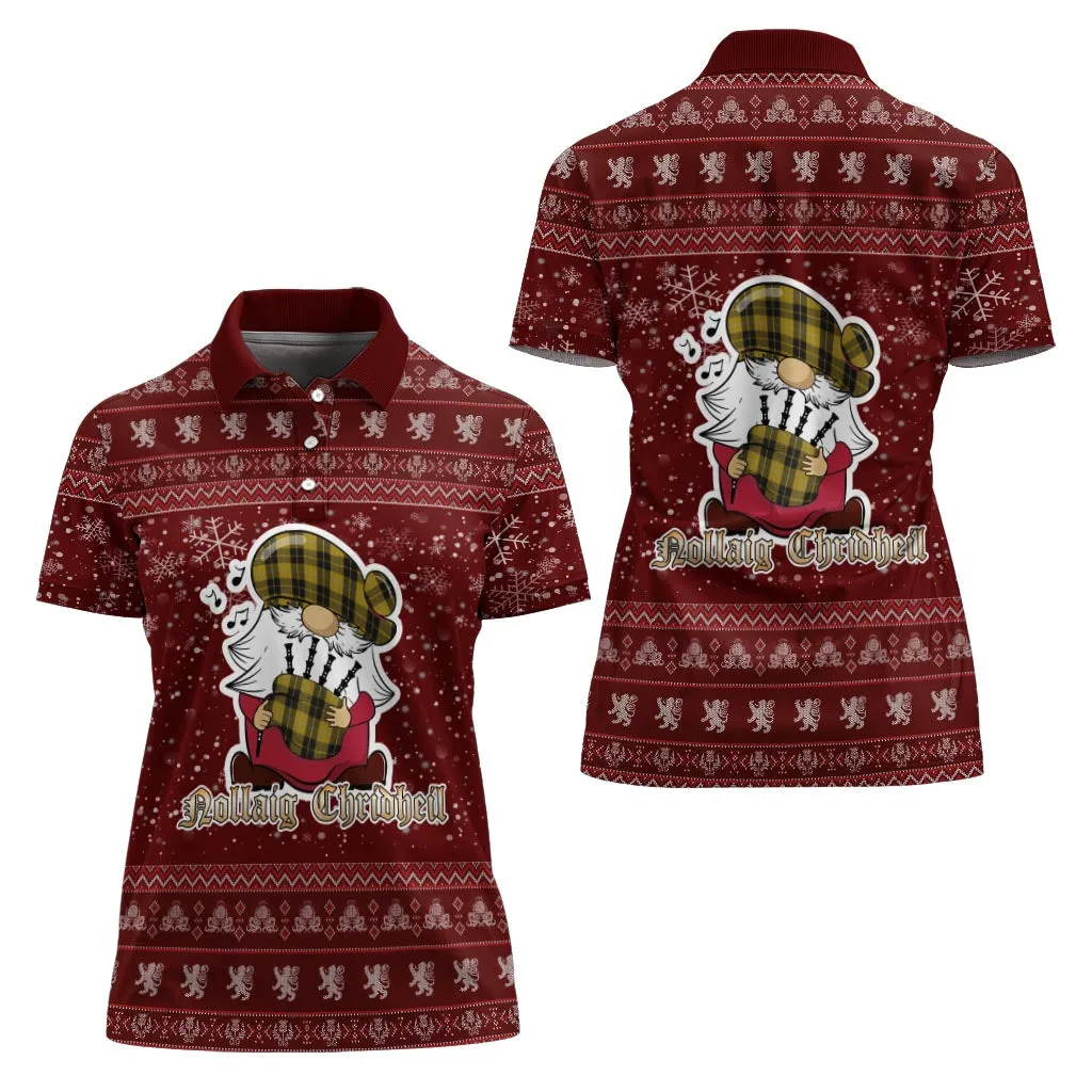 Barclay Dress Clan Christmas Family Polo Shirt with Funny Gnome Playing Bagpipes