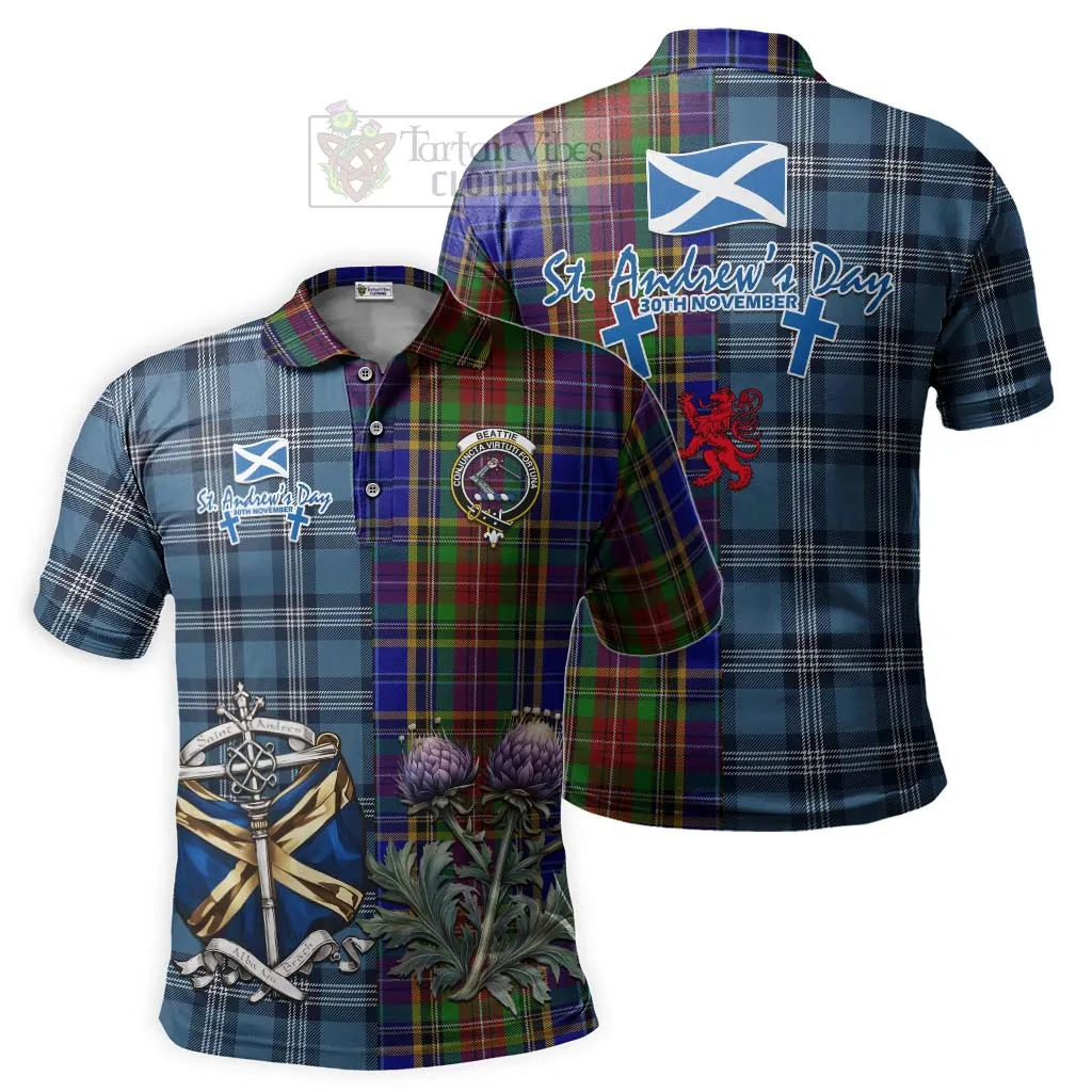 Beattie (Beatty) Tartan Polo Shirt Happy St. Andrew's Day Half Tartan Style