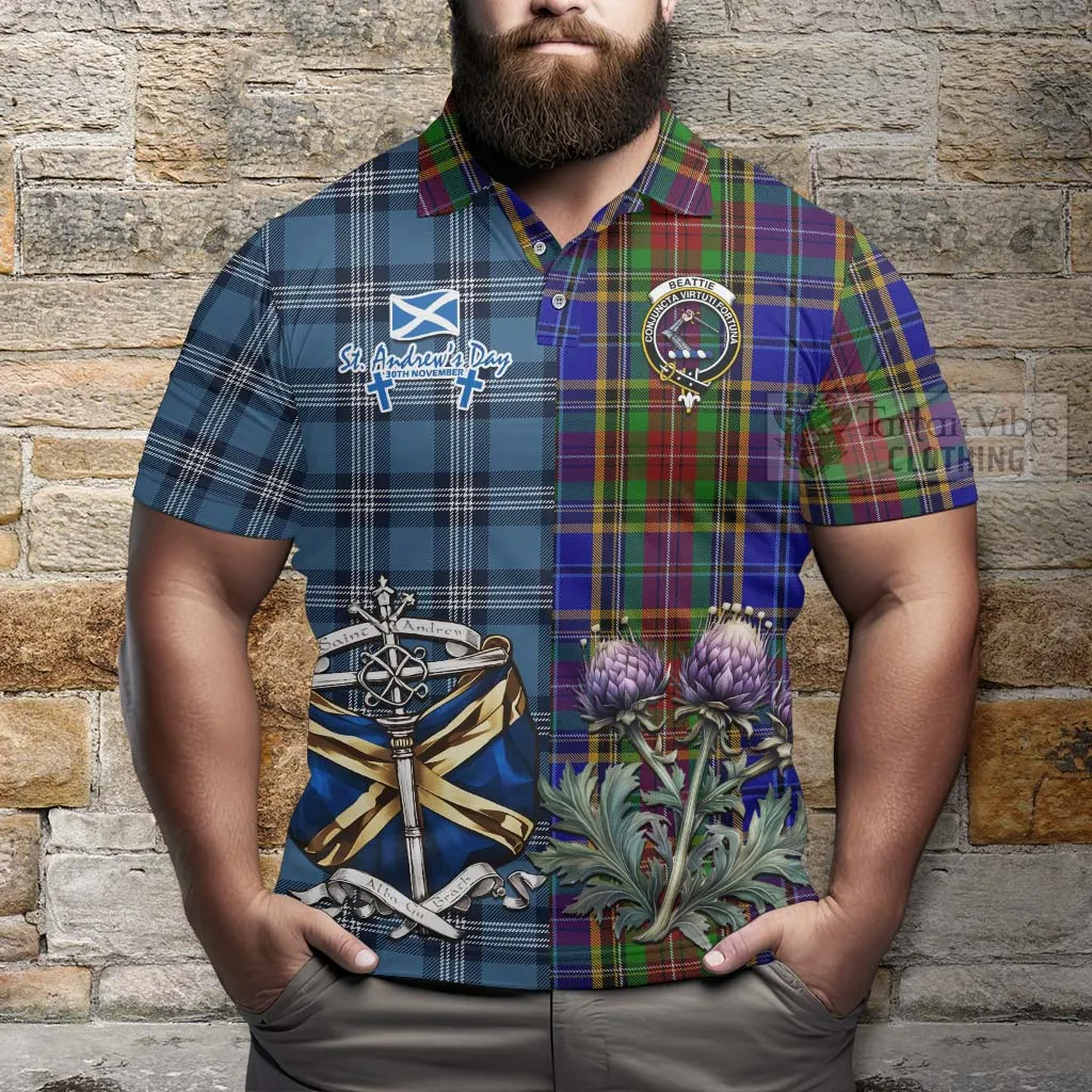Beattie (Beatty) Tartan Polo Shirt Happy St. Andrew's Day Half Tartan Style