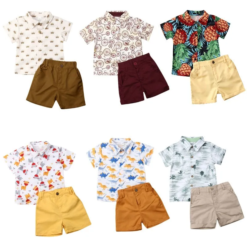 Blue Balloons - Boys Summer Shirt & Short Clothing Set
