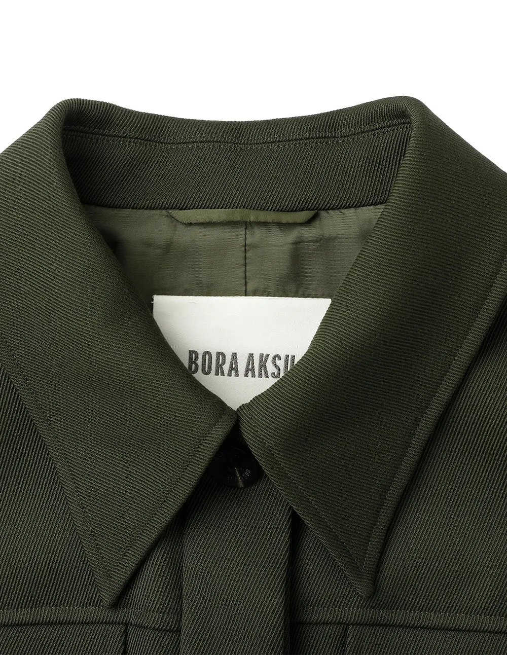 Bora Aksu Lapel Collar Wool Cropped Jacket