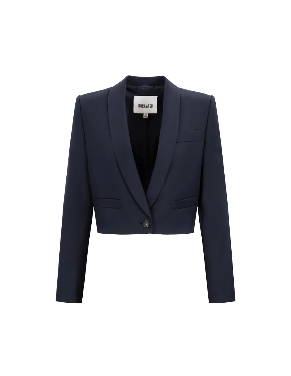 BORA AKSU Shawl Collar Cropped Blazer