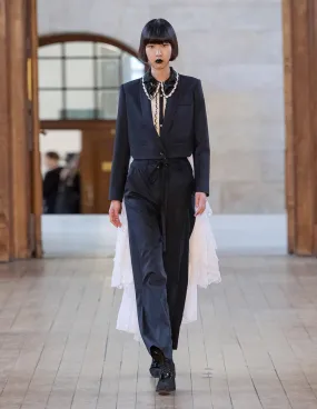 BORA AKSU Shawl Collar Cropped Blazer
