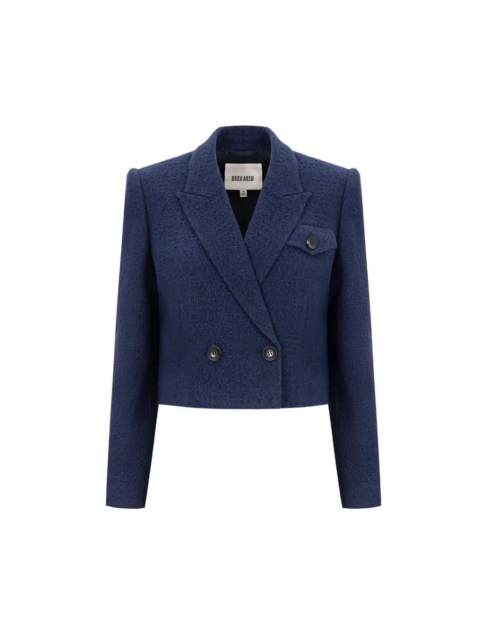 BORA AKSU Woollen Tweed Short Blazer