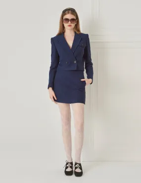 BORA AKSU Woollen Tweed Short Blazer