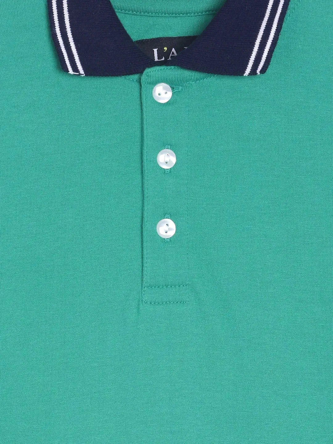 Boys Green Car Print Polo Cotton T-shirt