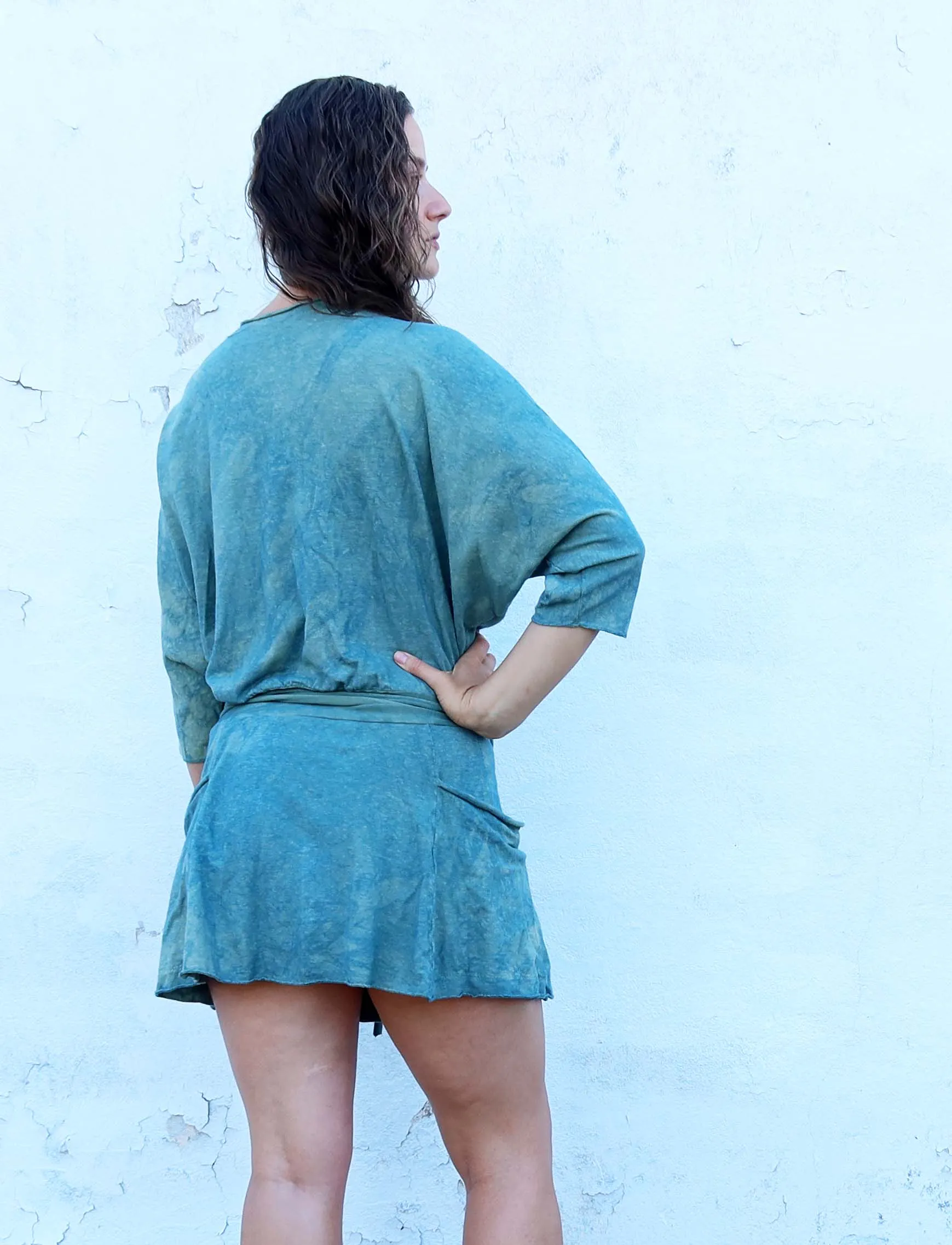 Butterfly Wrap Perfect Pockets Mini Dress