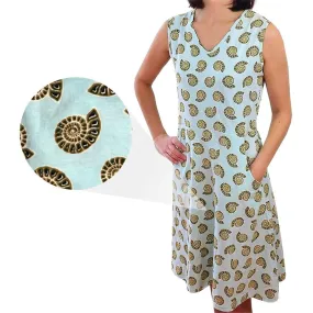 Chambered Nautilus Fossil Sleeveless Eileen Dress