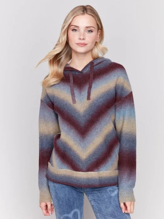 CHARLIE B SPACE DYE SWEATER - WINE MULTI - C2702991BP667