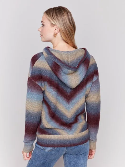 CHARLIE B SPACE DYE SWEATER - WINE MULTI - C2702991BP667