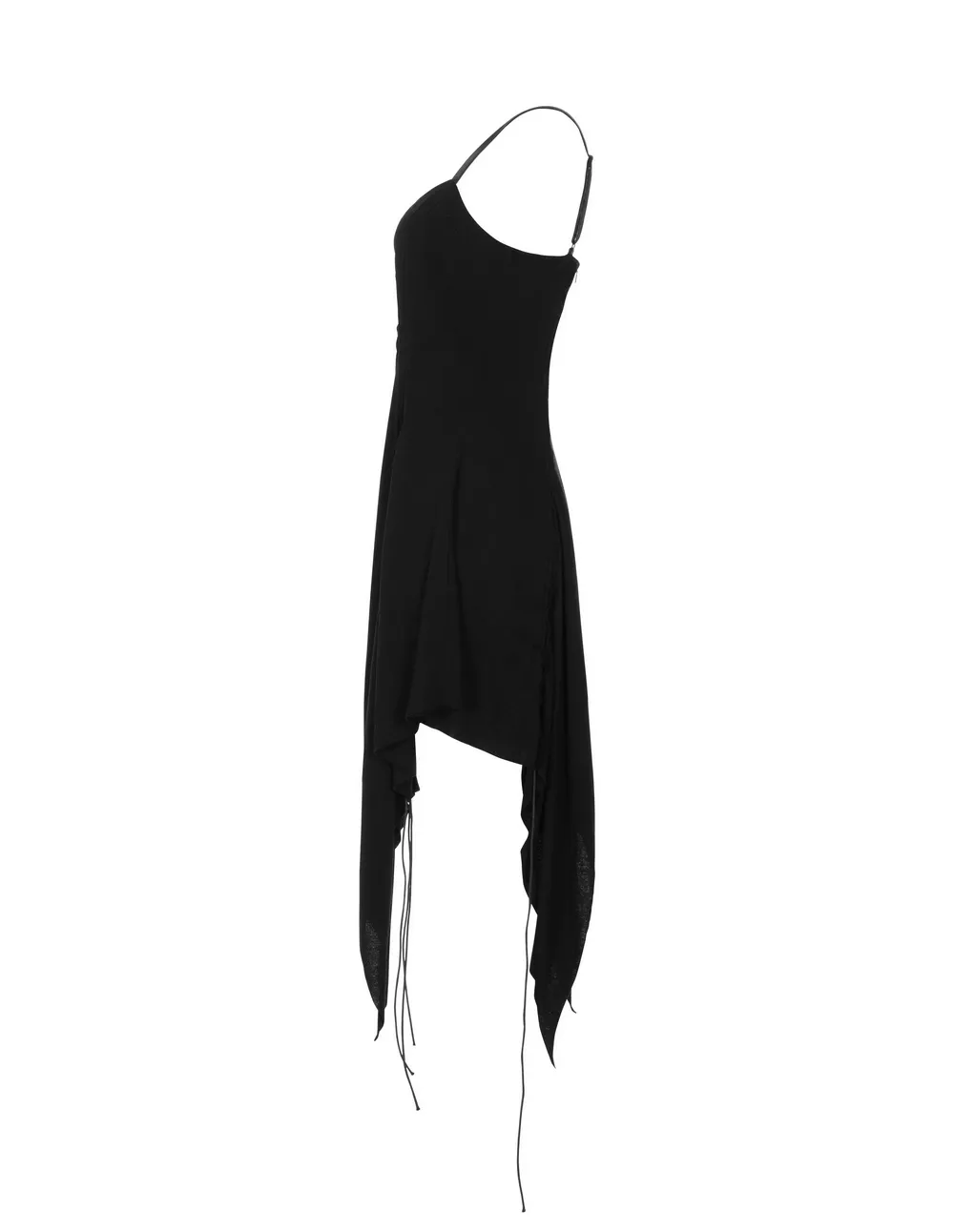Chic Asymmetrical Witch Slip Dress with Punk Accents