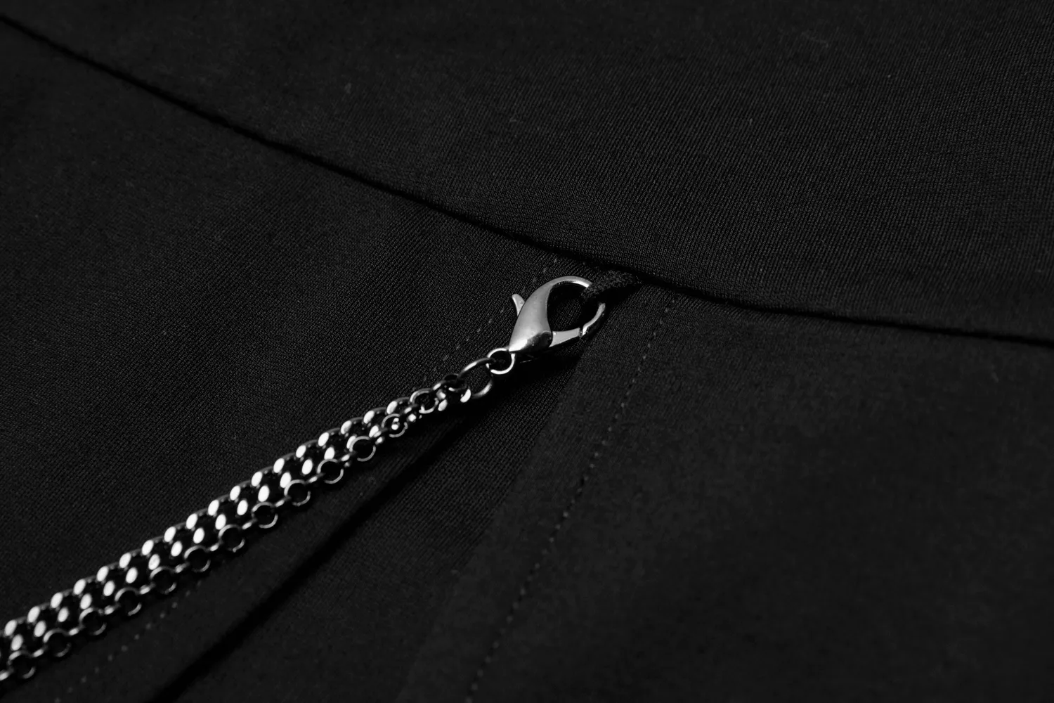 Chic V-Neck Dress with Detachable Chain Accent