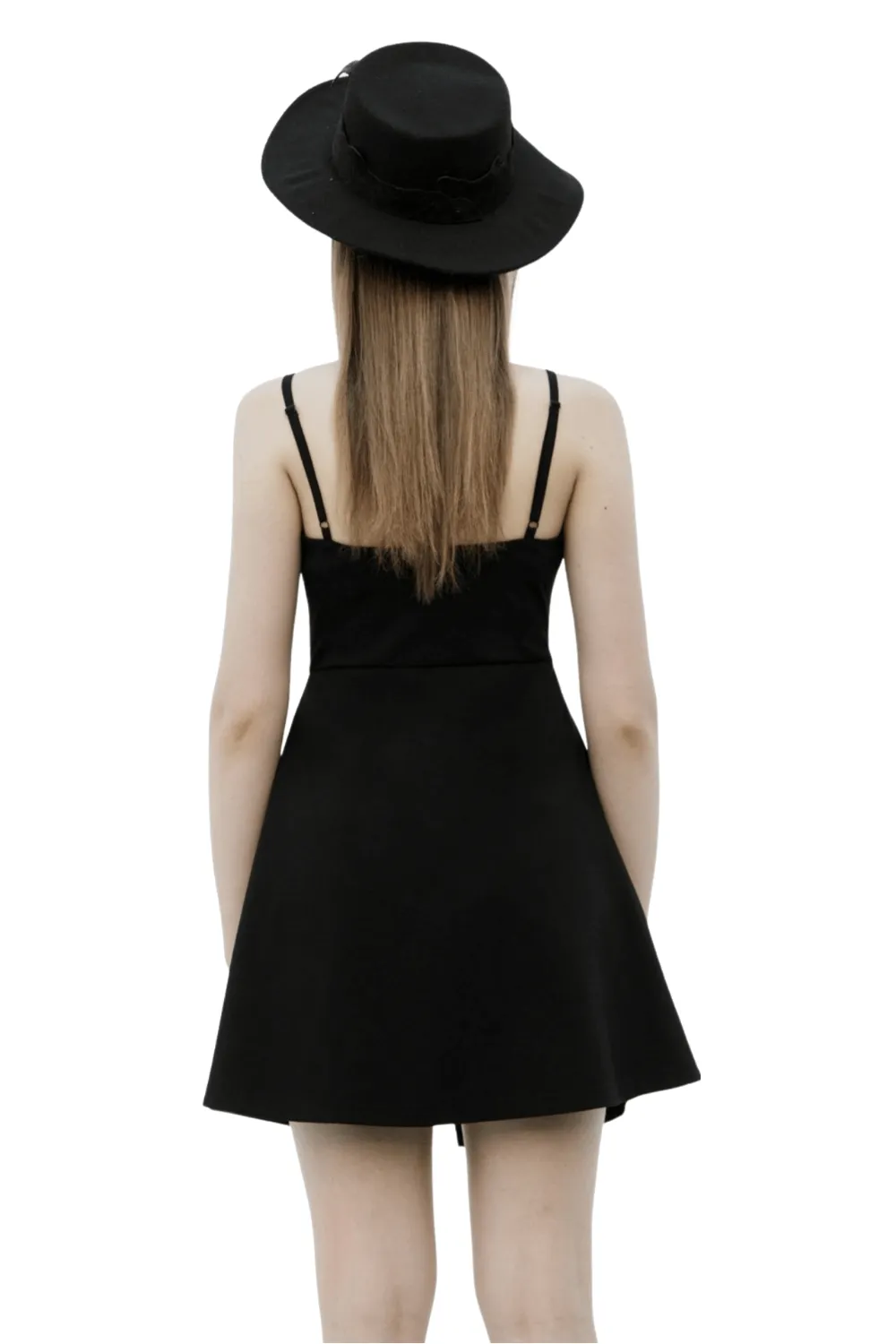Chic V-Neck Dress with Detachable Chain Accent