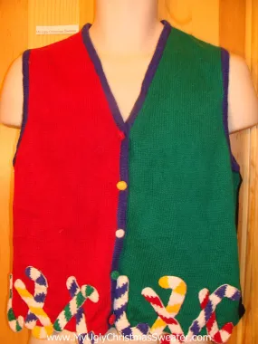 Christmas Sweater Vest with Candy Canes