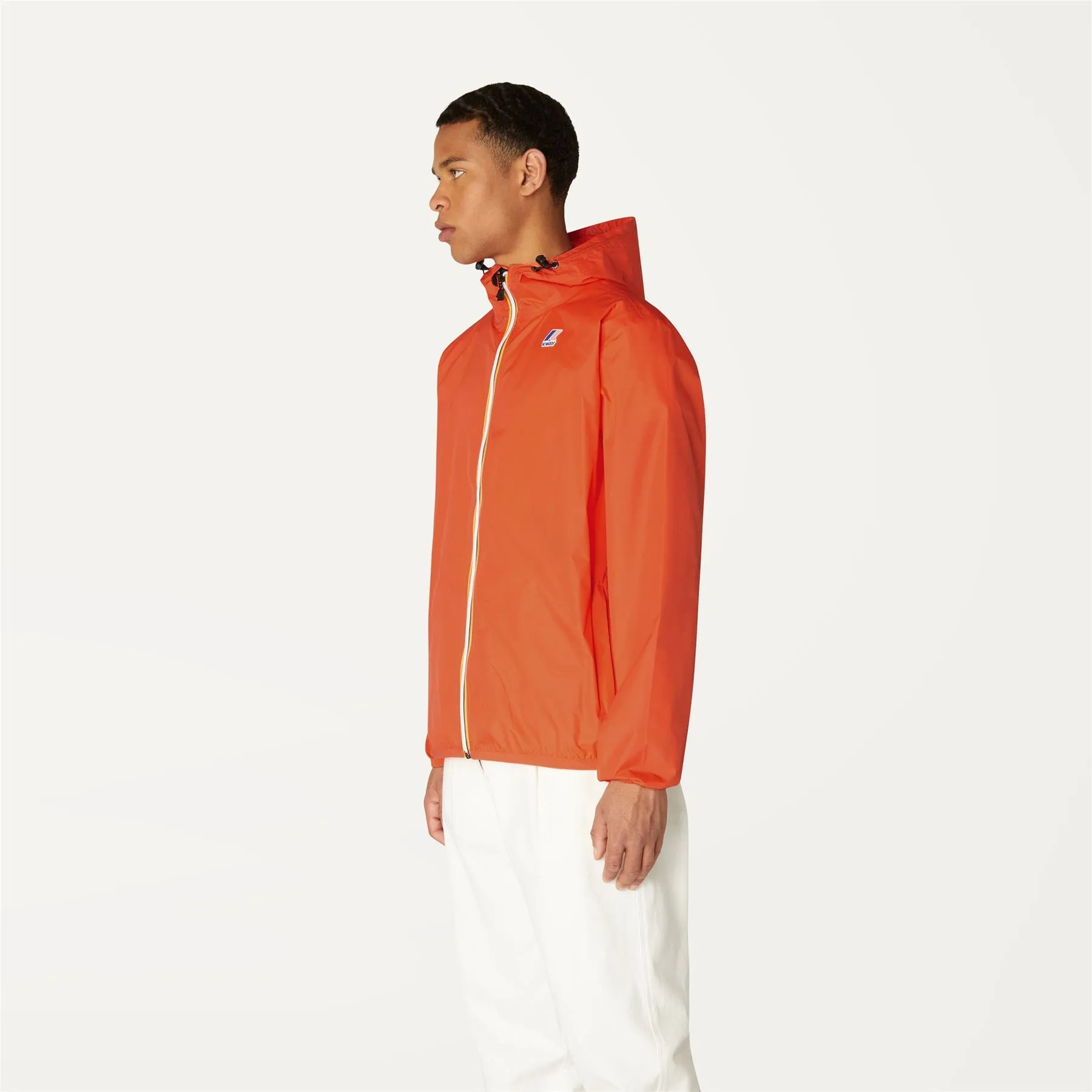 Claude - Unisex Packable Full Zip Waterproof  Rain Jacket in Orange