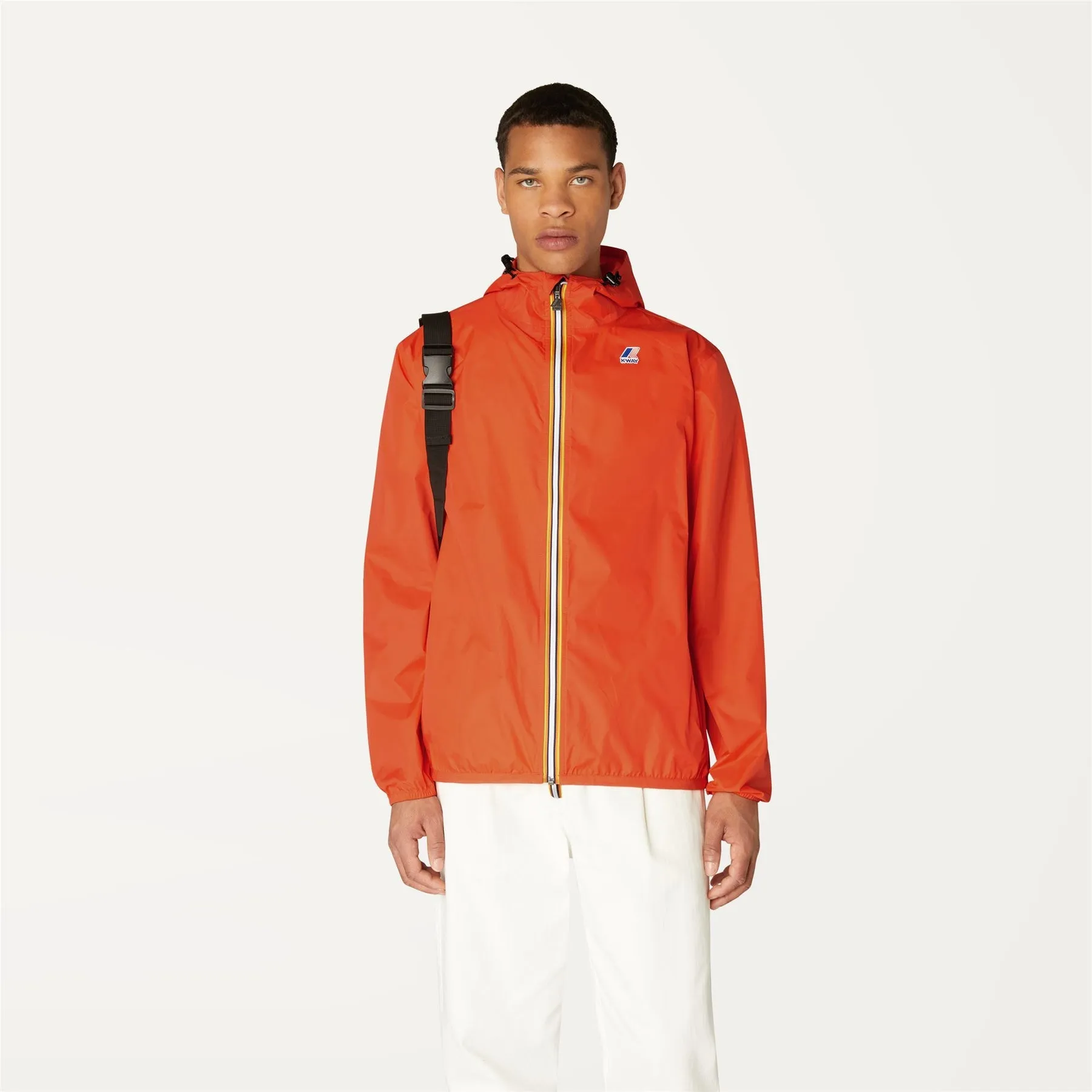 Claude - Unisex Packable Full Zip Waterproof  Rain Jacket in Orange