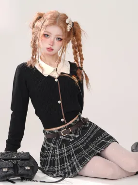 Collar Sunny Faux Polo Two-piece Knit College Bear