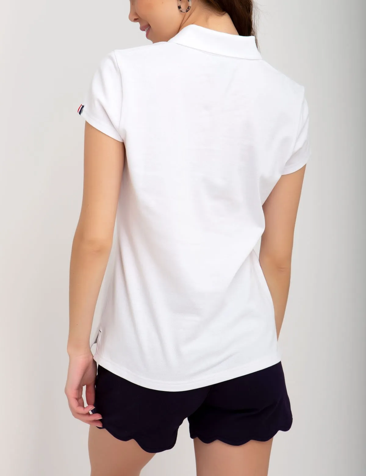 CONTRAST LACE UP POLO SHIRT