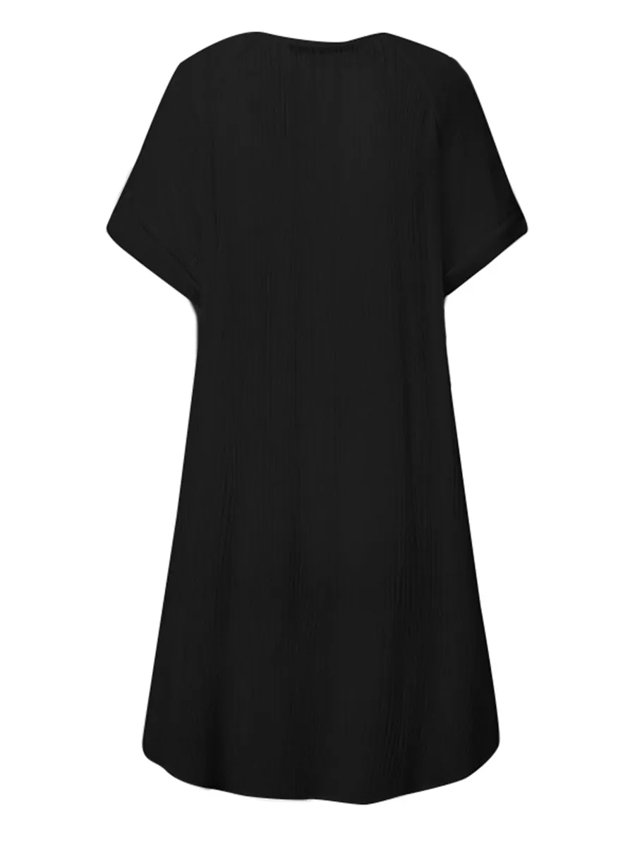 Cotton Linen Button Dress